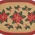 thumbnail image 3 of VHC Brands 30606 12 x 18 in. Poinsettia Jute Placemat Set of 6 - Tan&amp;#44; Red &amp; Green, 3 of 3