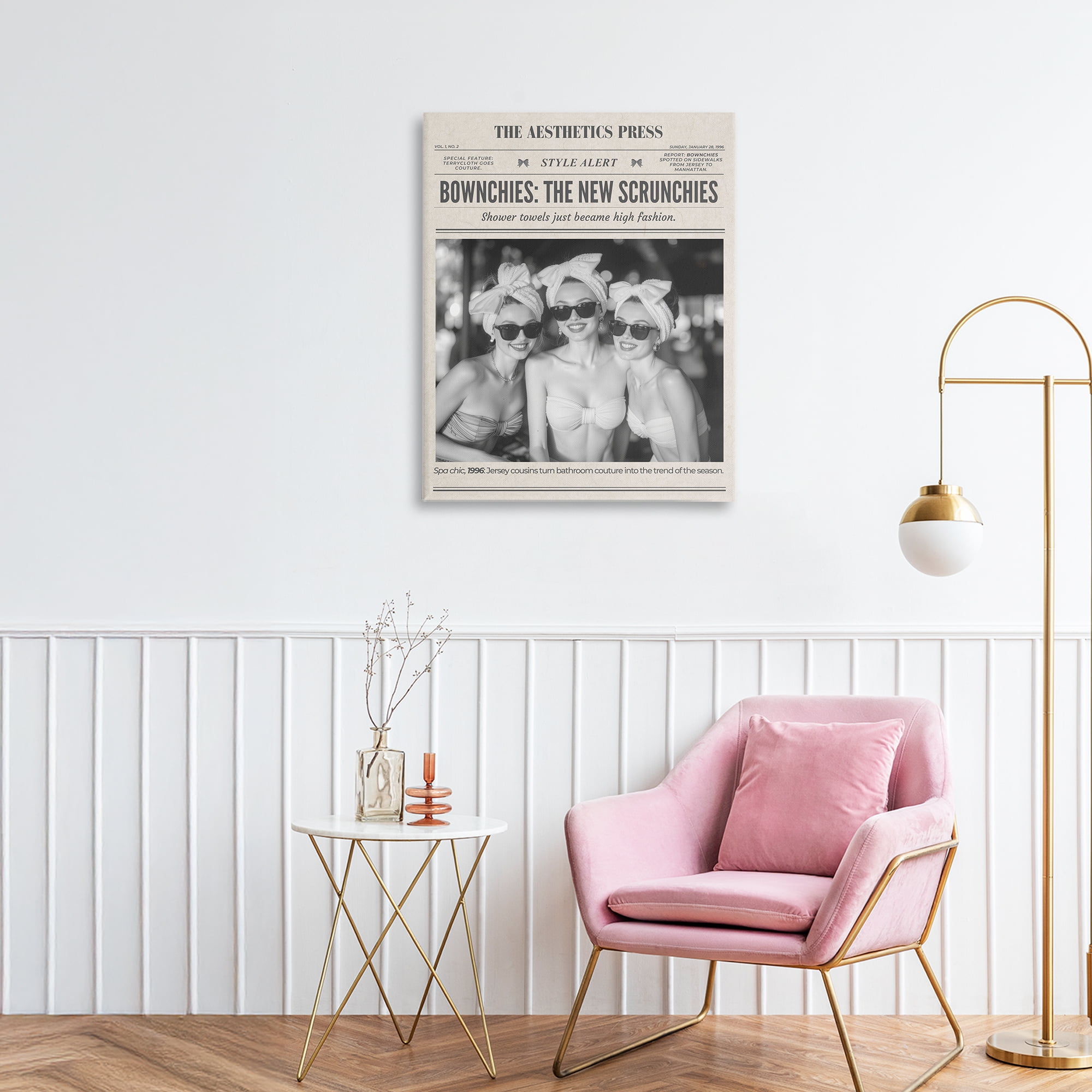 The Aesthetics Press Magazine Canvas Wall Art, design by A Barefoot Stylist