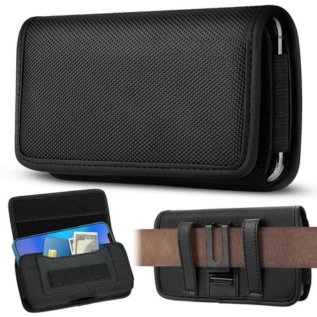 EEEkit Large Cell Phone Holster Case, Belt Clip Phone Holder Pouch Fit for iPhone 14 13 12 11 Pro Xs Max, Black