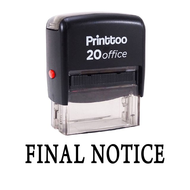 Printtoo Stamp FINAL NOTICE Self Inking Rubber Stamp Office Stationary-Black