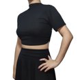 thumbnail image 5 of Sexlip Women's Drawstring Waist Cropped Short Sleeve Top Versatile Design Comfortable Fabric Daily Casual Wear Black M, 5 of 9
