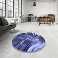 thumbnail image 4 of Ahgly Company Machine Washable Indoor Round Transitional Sky Blue Area Rugs, 6' Round, 4 of 7