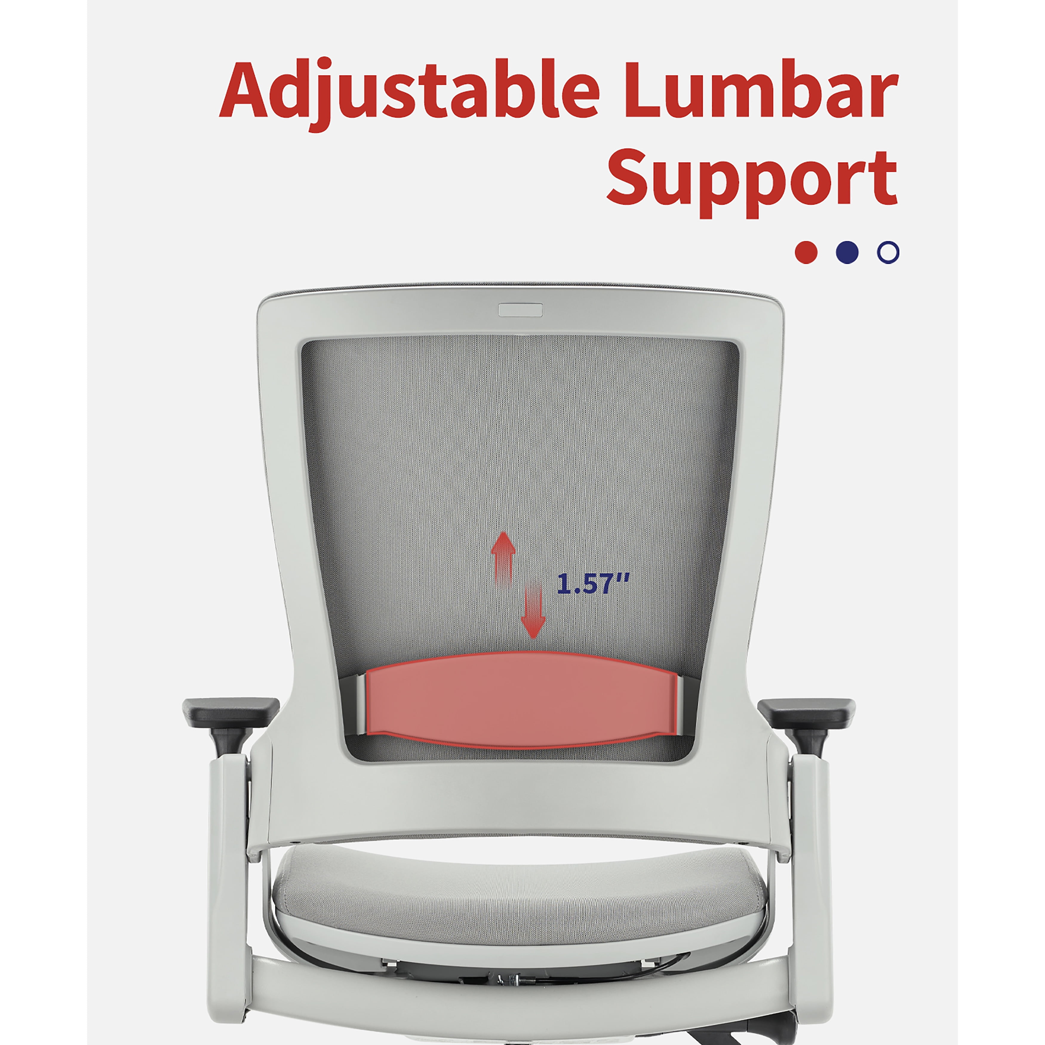 Furniture of America Inek Ergonomic Office Chair, Gray and White
