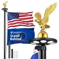 thumbnail image 1 of Yescom 20ft 13 Gauge Sectional Flag Pole Kit with Solar Light US Flag Gold Eagle, 1 of 9