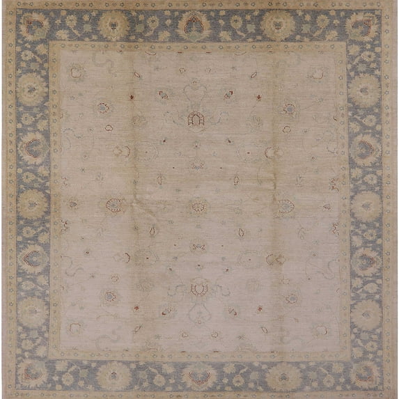 Ahgly Company Indoor Square Mid-Century Modern Dark Almond Brown Oriental Area Rugs, 6' Square