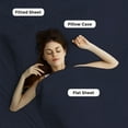 thumbnail image 4 of ViscoLogic Series Egyptian Comfort - Silky Smooth Lightweight Bedsheet Set - Brushed Micro - Deep Pocket - Navy (King), 4 of 6
