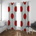 thumbnail image 3 of Coolnut Room Darkening Window Curtains Drapes Watermelon and Seeds Thermal Insulated Grommet Blackout Curtains 84x55 in 2 Panels, 3 of 6