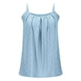thumbnail image 4 of GERsome Womens Crew Neck Spaghetti Strap Tank Tops Dressy Casual Camisole Blouses Sleeveless Loose Cami Trendy Tank Shirts, 4 of 5