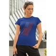 thumbnail image 3 of 4th of July Distressed Offset American Flag Women's Juniors Soft T Shirt, 3 of 5