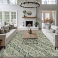 thumbnail image 3 of Green Floral Area Rugs 5'x7', Washable Small Throw Rugs for Laundry Room Playroom, Spring Flowers Pattern Botanical Vintage Indoor Outdoor Rug Non-Slip Low Pile Carpet Runner Reversible Floor Mats, 3 of 8
