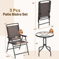 thumbnail image 3 of Gymax 3 PCS Outdoor Bistro Dining Furniture Set w/1.57'' Umbrella Hole Rippled, 3 of 10