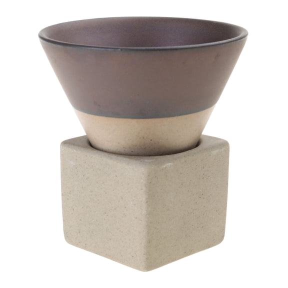 UNTERING Ceramic Coffee Cups Rough Pottery Tea-Cup Japanese Latte Pull Flower Porcelain-Cup Coffee Mugs with Base for Kitchen Bar