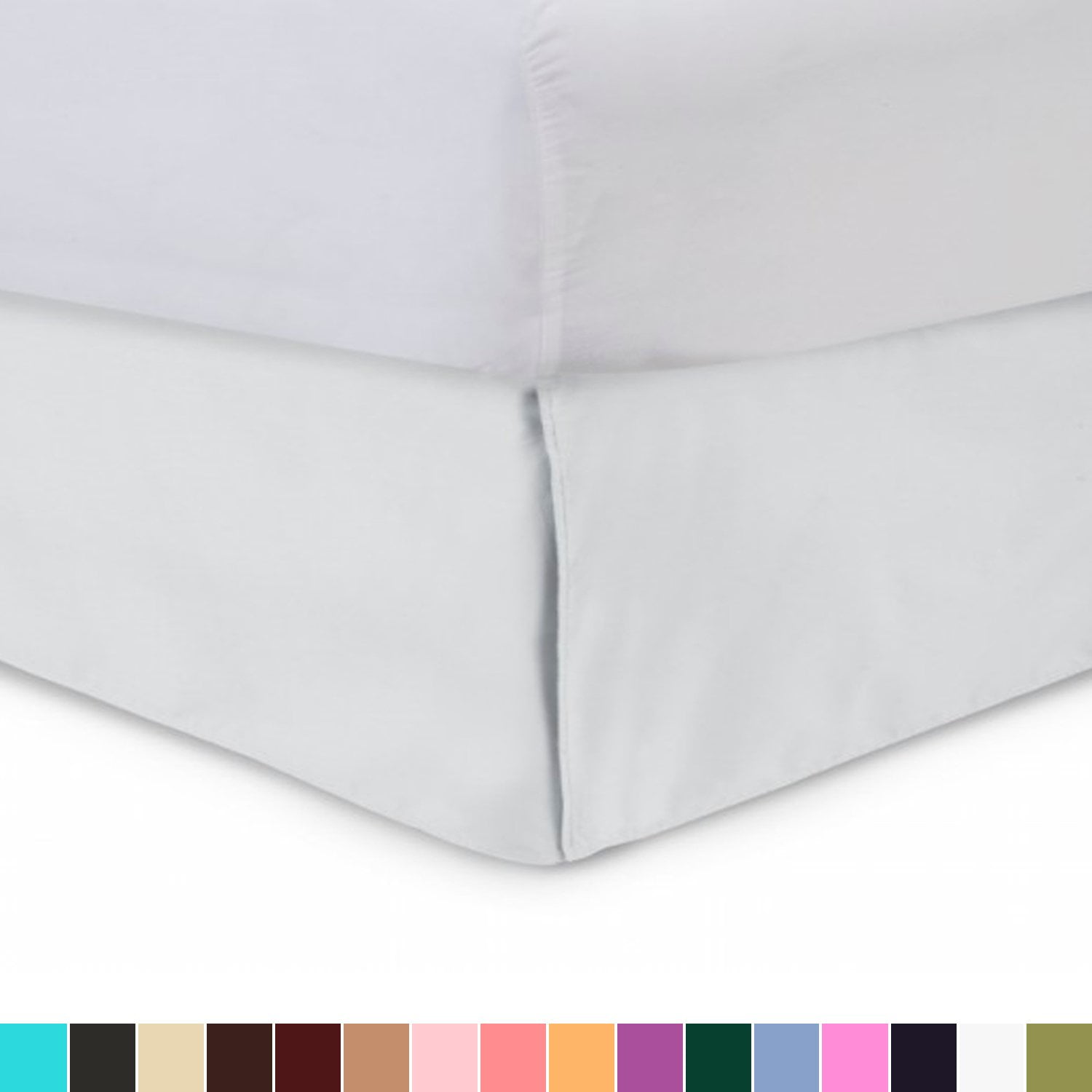 Harmony Lane Tailored Bed Skirt White Queen 18 Inch Drop