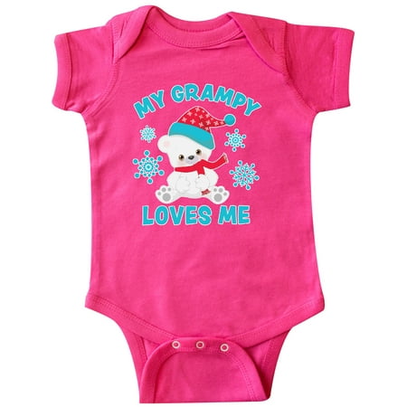 

Inktastic Polar Bear My Grampy Loves Me in Santa Hat with Snowflakes Gift Baby Boy or Baby Girl Bodysuit