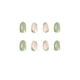 thumbnail image 5 of Simple green and white color matching French manicure, gel nail full coverage acrylic false nails, 24 pieces set, 5 of 5