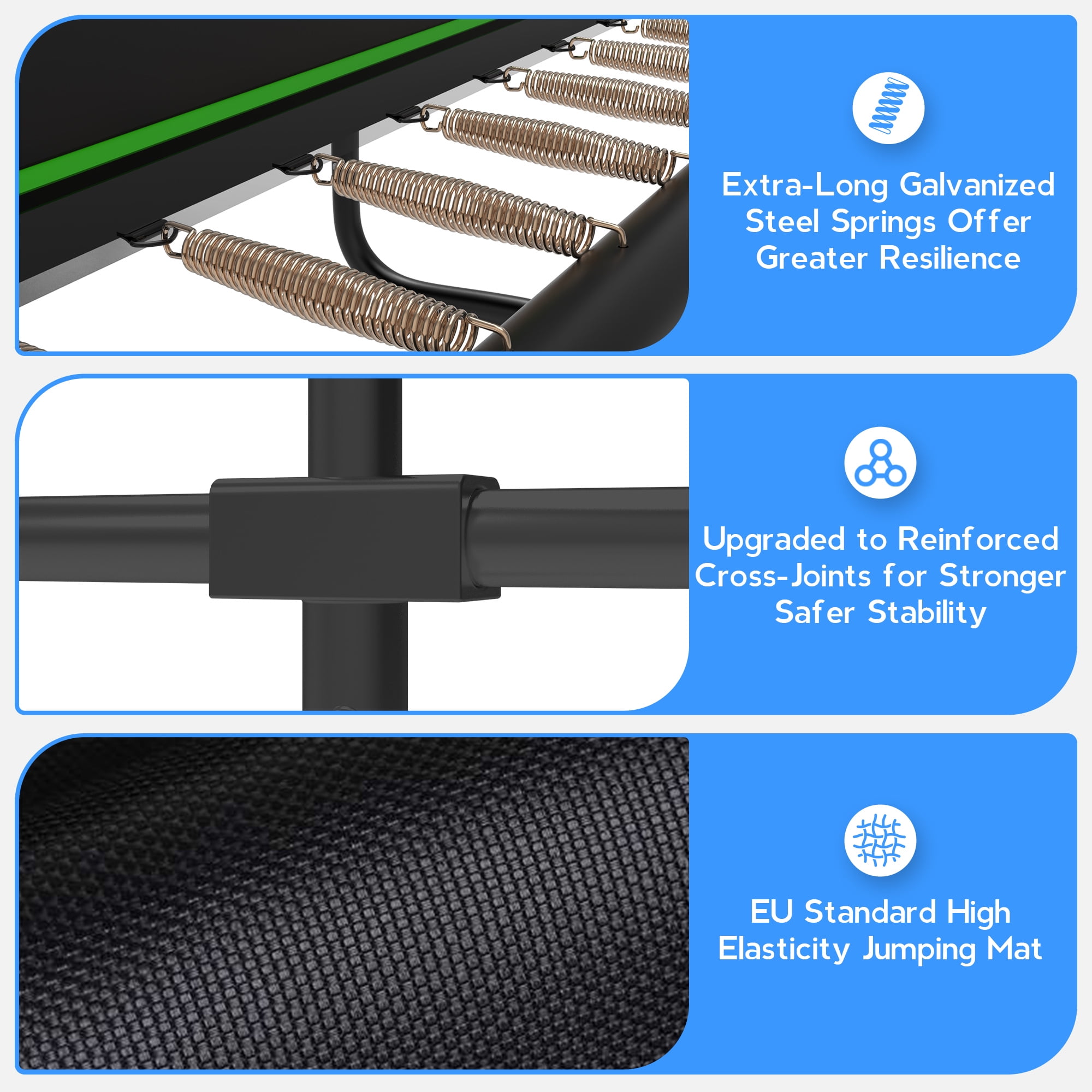 YORIN Trampoline, 9FT x 15FT Rectangular Trampoline for Kids Adults, 1800LBS Recreational Large Trampolines with Enclosure Net, Non-Slip Ladder, Galvanized Heavy Duty Outdoor Trampolines