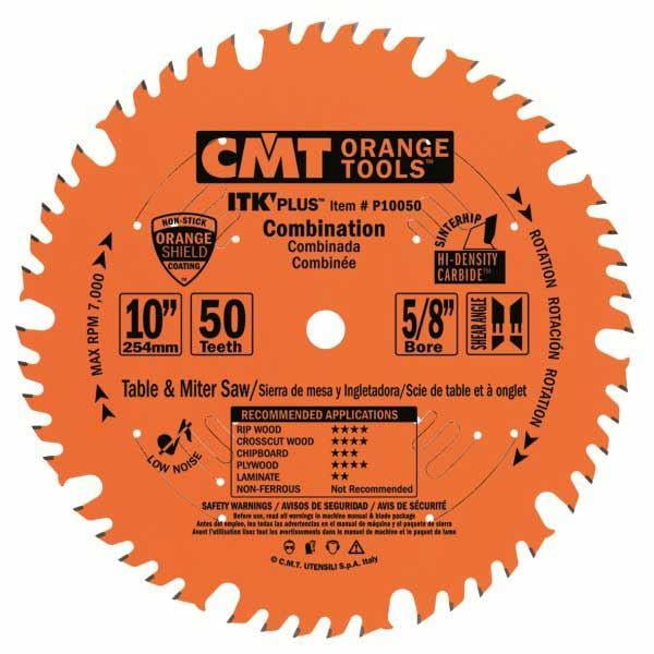 CMT P10050 Combination Saw Blade, 10" x 50T x 5/8" Bore