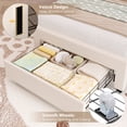 thumbnail image 5 of Hiphuta Twin Size LED Bed Frame with Drawers, Upholstered Platform Bed Frame with Tufted Headboard, No Box Spring Needed, Velvet White, 5 of 7
