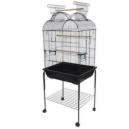 YML 7904-4914BLK 0.67 in. Shell Top Parrot Cage, Black