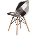 thumbnail image 2 of 2 Pk. Elon Series Turin Patchwork Fabric Chair with Wooden Legs, 2 of 9