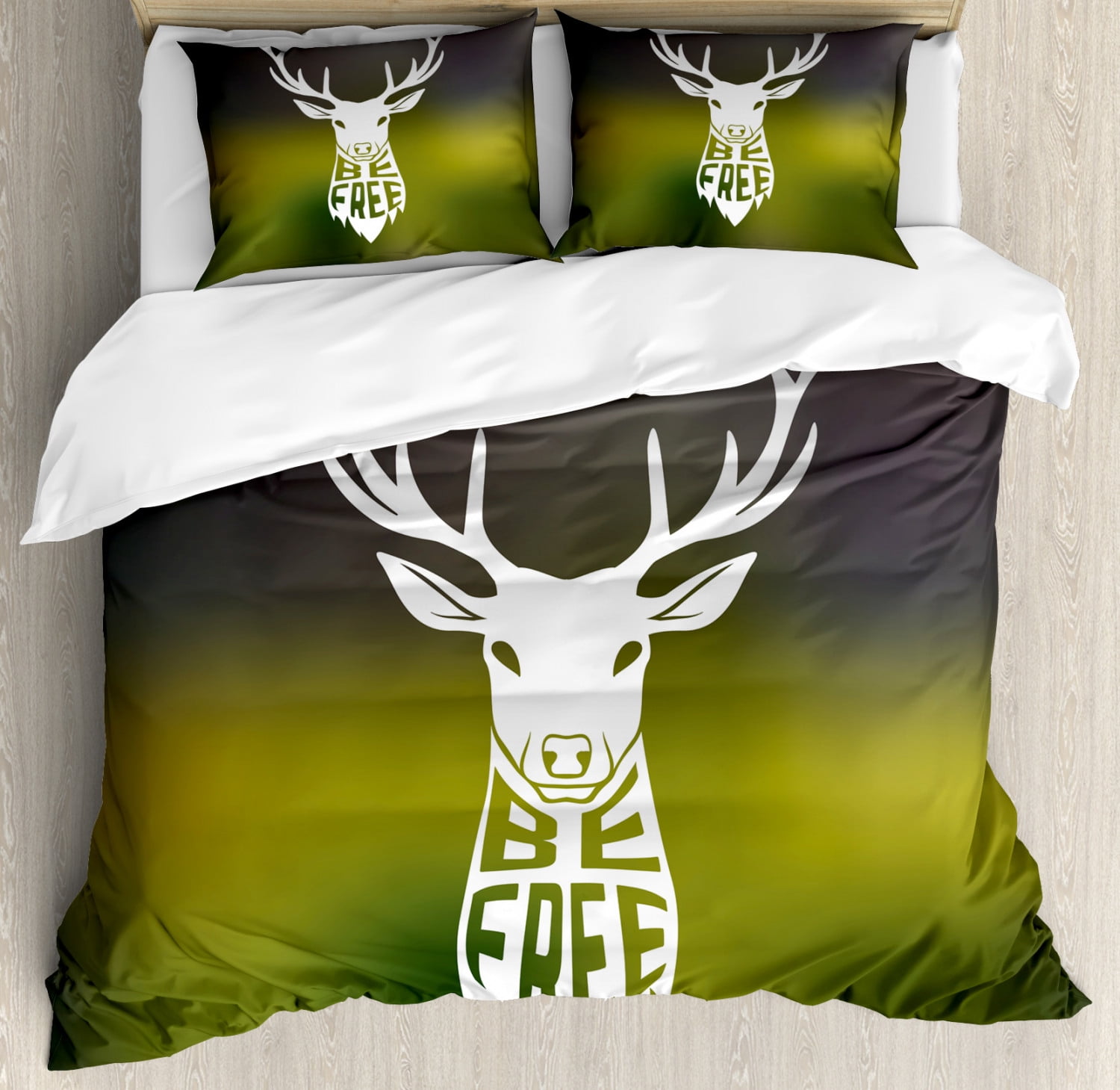 Deer  Bedding Set 3PCS Duvet Cover Pillowcase
