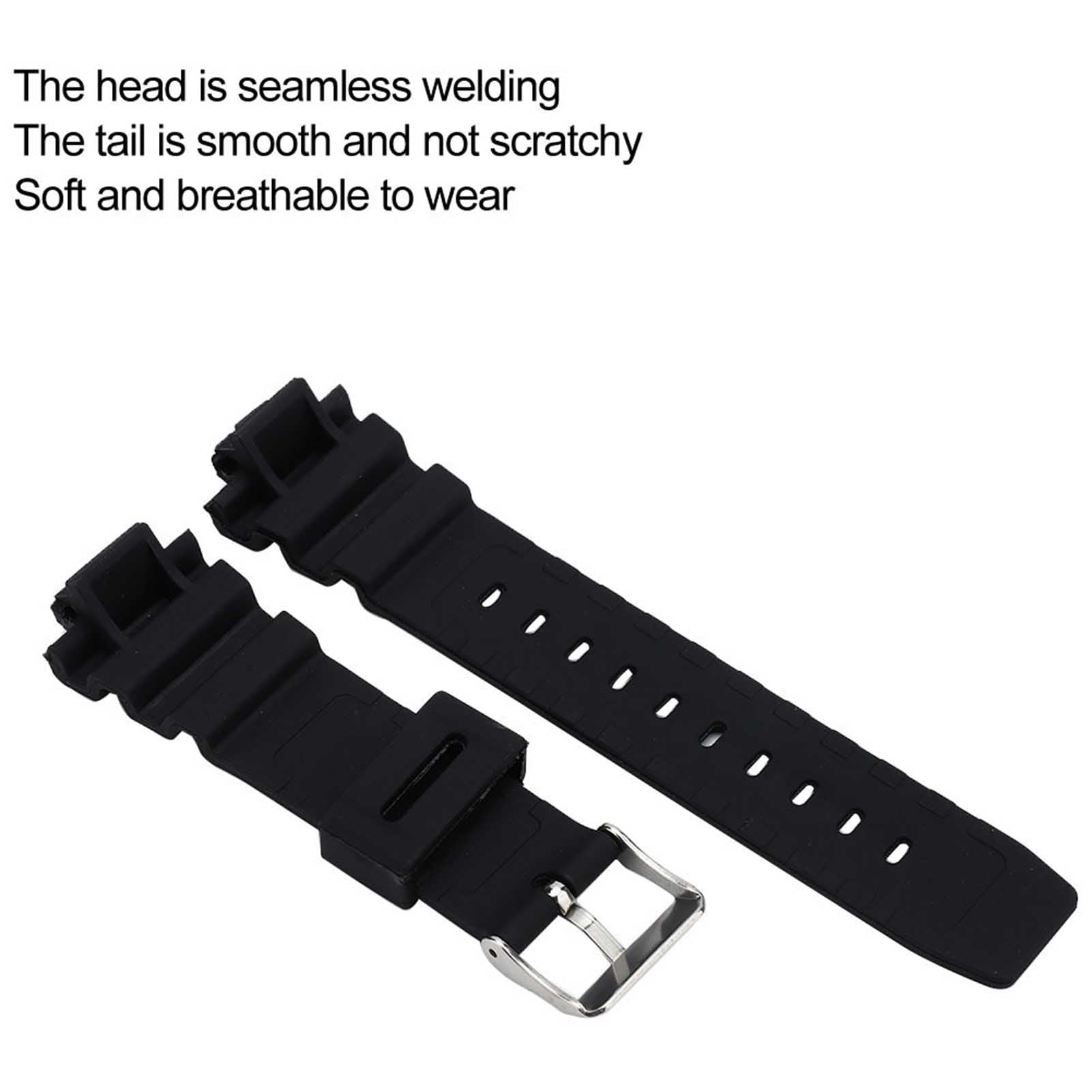 Riousery Soft PU Replacement Watch Wrist Band Strap Fit for DW6900 5600E GWM5610 Series with Stainless Steel Buckle Adjustable Length (4.92 inches / 125 mm)