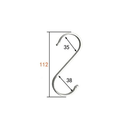 

MINM Stainless Steel Thickened Flat S-Shaped Hooks Hanger For Kitchen Bathroom Belt Scarf Tie Storage Rack Space-saving Hanging Bag Hat Clothes