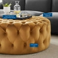 thumbnail image 6 of Modway Amour Tufted Button Large Round Performance Velvet Ottoman in Cognac, 6 of 6