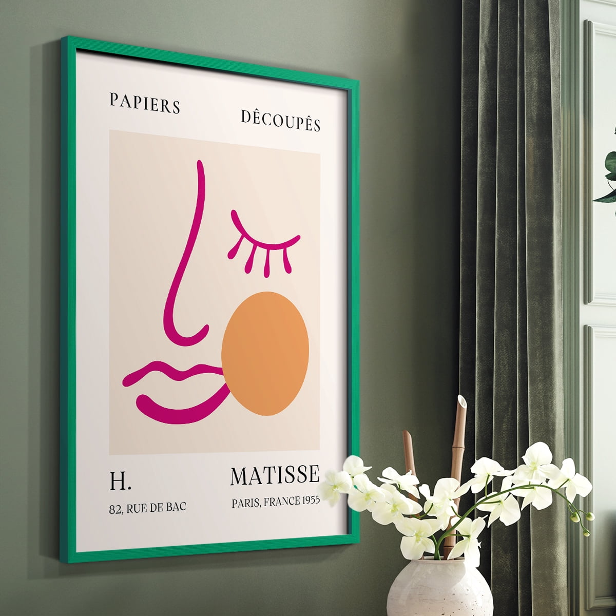 Matisse CLXV Framed Print in Green Solid Wood 11 x 14 Framed Print