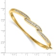 thumbnail image 2 of Primal Gold 14 Karat Yellow Gold AA Diamond Hinged Bangle, 2 of 3