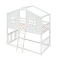 thumbnail image 4 of Newest Twin Over Twin House Bunk Bed With Ladder, Wood Bed-White, 4 of 9