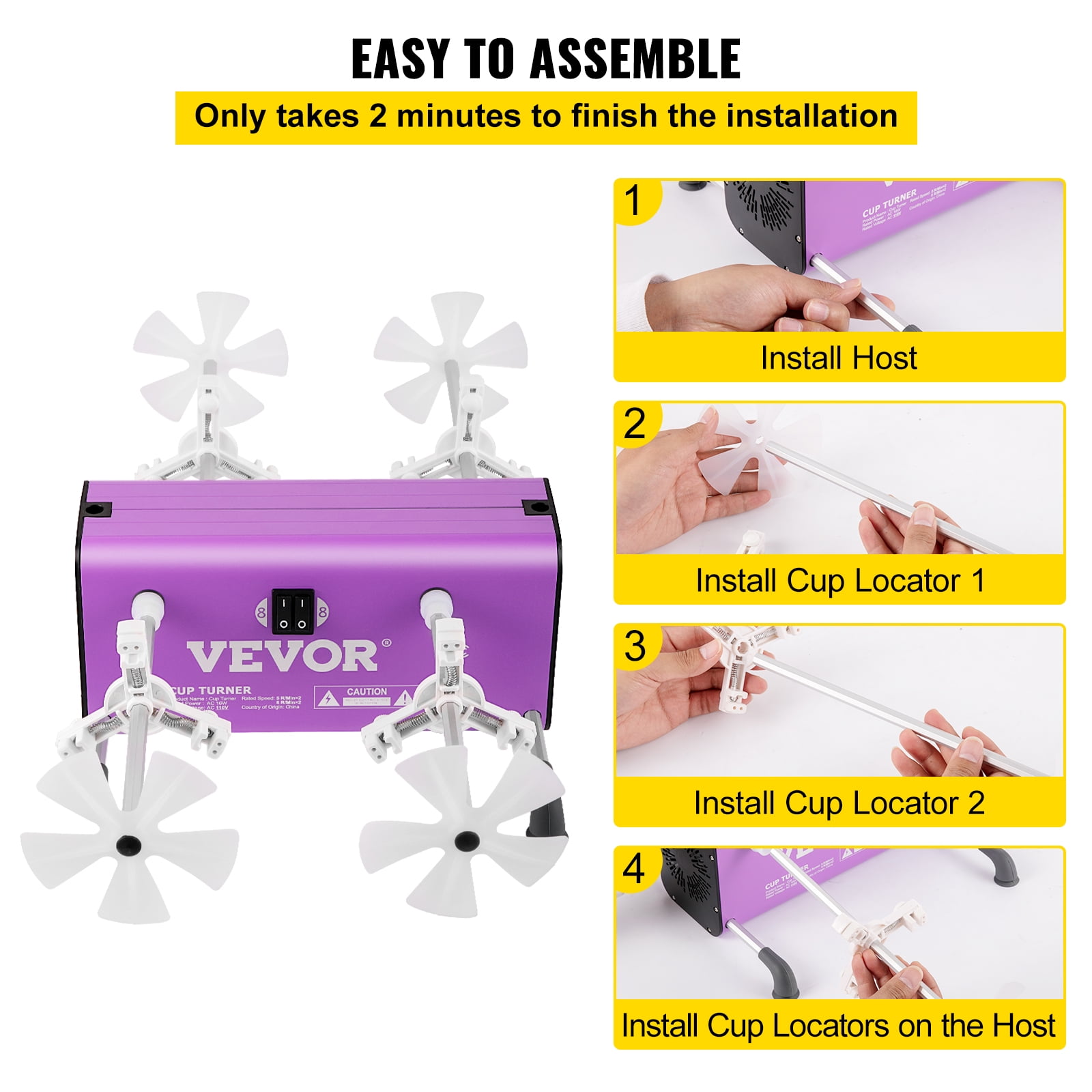 VEVOR Double Cup Turner 2-Arm Pen Turner with Epoxy Resin Kit for Beginners DIY