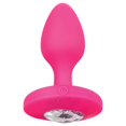 thumbnail image 3 of CalExotics Cheeky Gems Rechargeable Vibrating Silicone Anal Probe, Medium, Pink, 3 of 7