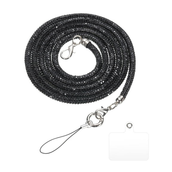 Replacement Purse Straps, Crystal Bag Handle Sparkly Replacement for Underarm Bag, Black