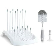 Munchkin® Baby Bottle and Sippy Cup Cleaning Set, Includes Fold™ Drying Rack and Bristle™ Bottle Brush, Gray