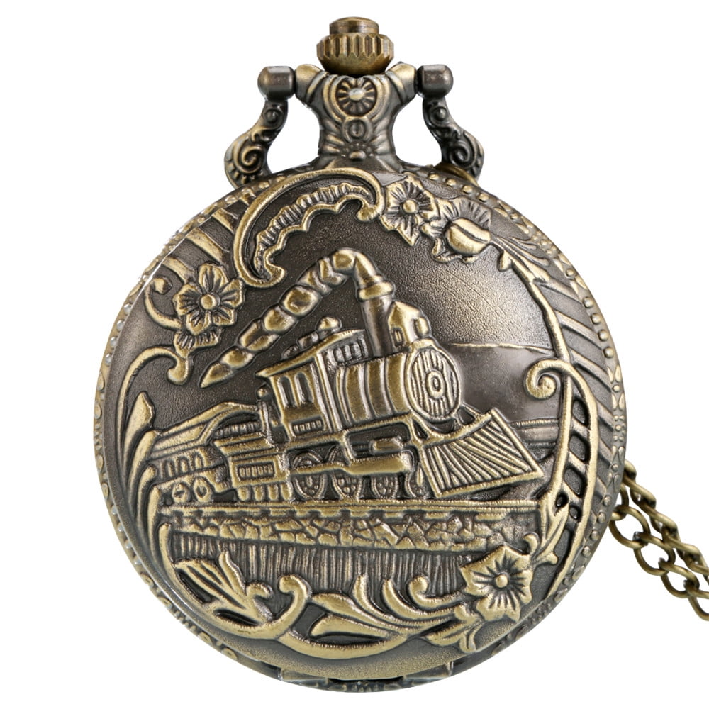 Pocket watch with train on face best sale