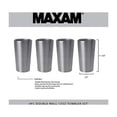 thumbnail image 3 of Maxam Ensemble de Gobelets en Acier Inoxydable 13 Oz à Double Paroi 4 Pcs - Gobelet Mural Ss, 3 of 5