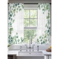 thumbnail image 2 of Sage Green Eucalyptus Sheer Curtains 63 Inch Length 2 Panels Set, Spring Summer Pastoral Leaves Voile Window Treatment Rod Pocket Curtains Sheers Drapes for Bedroom/Living Room/Kitchen 52x"63"x2, 2 of 7