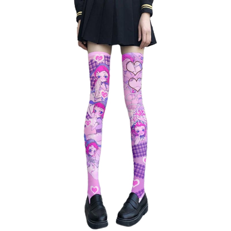 2023 new style Anime individuality sweet printing stocking thigh high sock   eBay