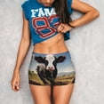 thumbnail image 3 of Balery Cute Prairie Cow Pantalones cortos de entrenamiento estampados para mujer, sin costuras, ajustados, para gimnasio, yoga, correr, deportes, ejercicio activo, fitness.-XX-Large, 3 of 8