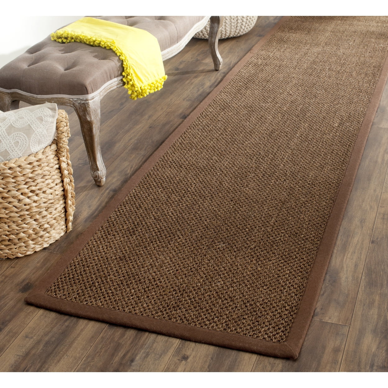 SAFAVIEH Natural Fiber Juniper Border Sisal Area Rug, Brown, 6' x 9'