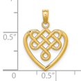 thumbnail image 3 of 14K Yellow Gold Open Back Polished Finish Small Celtic Knot Heart Design Charm Pendant, 3 of 4