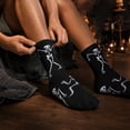 thumbnail image 4 of Unisex Ghost Skeleton Pumpkin Halloween Crew Socks, Soft Stretchy Breathable Mid‑Calf Socks, Novelty Printed Socks For Cosplay And Daily Wear,One Size, 4 of 7