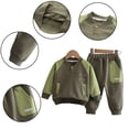 thumbnail image 6 of KYAIGUO 2PCS Baby Boys Spring Sweatshirt Pants Outfit Set Toddler Newborn Autumn Long Sleeve Pullover Tops Patchwork Joggers Sweatpants for 5M-5T, 6 of 10