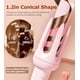thumbnail image 2 of Rizador de pelo automático, rizador automático con 4 temperaturas y 3 temporizadores, apagado automático, antiescaldaduras, varita rizadora giratoria antienredos para peinar el cabello, rosa, 2 of 5