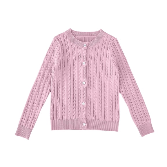 Girls Chunky Knit Cardigan Baby-Girls and Toddler Long Sleeve Button Front Cardigan Sweater Loose Outerwear Winter Warm Coat