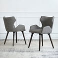 thumbnail image 2 of A&B Home  Dark Brown Upholstered Dining Chair (Set of 2) Gray Grey Finish, 2 of 5