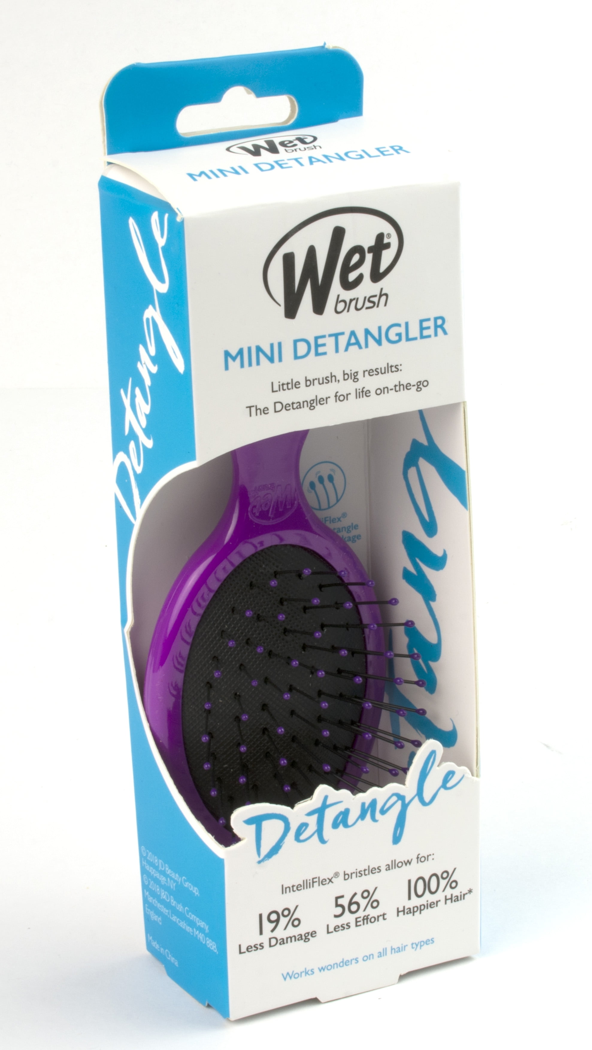 Wet Brush Mini Detangler Hair Brush with IntelliFlex Bristles, Purple