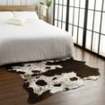 thumbnail image 2 of Lochas Faux Cowhide Area Rug Soft Mat Carpet Cow Print Rugs for Bedroom Living Room Western Decor Carpets,6.2'x7.1',Brown, 2 of 7
