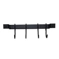 thumbnail image 2 of Rogar 1410 12 Inch Bar Rack - Black with 4 Black Regular Hooks Hooks, 2 of 4